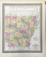 Load image into Gallery viewer, Mitchell, S. Augustus "A New Map of State of Arkansas with its Roads & Distances"
