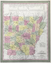 Load image into Gallery viewer, Mitchell, S. Augustus "A New Map of State of Arkansas with its Roads & Distances"