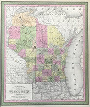 Load image into Gallery viewer, Mitchell, S. Augustus "A New Map of State of Wisconsin"