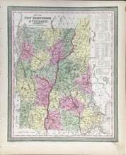 Load image into Gallery viewer, Mitchell, S. Augustus "A New Map of New Hampshire & Vermont"