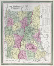 Load image into Gallery viewer, Mitchell, S. Augustus "A New Map of New Hampshire & Vermont"