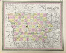 Load image into Gallery viewer, Mitchell, S. Augustus  “A New Map of The State of Iowa."