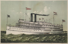Load image into Gallery viewer, Currier &amp; Ives &quot;The Magnificent New Steamer Puritan, Built of Steel and Iron.&quot;
