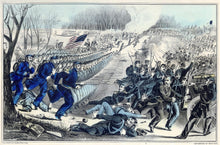 Load image into Gallery viewer, Currier &amp; Ives &quot;Battle of Mill Spring, Ky. Jan. 19th. 1862. Terrific bayonet charge of the 9th Ohio Volunteers (Col. McCook) and total defeat of the Rebel army under Genl. Zollicofer&quot;
