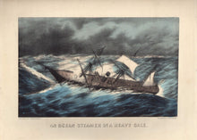Load image into Gallery viewer, Currier & Ives “An Ocean Steamer In A Heavy Gale”