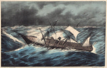 Load image into Gallery viewer, Currier & Ives “An Ocean Steamer In A Heavy Gale”