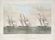 Load image into Gallery viewer, Parsons, Charles "The Great Ocean Yacht Race. Between the Henrietta, Fleetwing & Vesta. The 'Good Bye' to the Yacht Club Steamer 'River Queen,' 4 Miles East of Sandy Hook Light Ship, Dec. 11th 1866"