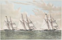 Load image into Gallery viewer, Parsons, Charles &quot;The Great Ocean Yacht Race. Between the Henrietta, Fleetwing &amp; Vesta. The &#39;Good Bye&#39; to the Yacht Club Steamer &#39;River Queen,&#39; 4 Miles East of Sandy Hook Light Ship, Dec. 11th 1866&quot;
