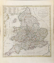 Load image into Gallery viewer, Guthrie, William “An Accurate Map of England and  Wales with the Principal Roads . . ..”  From "A New geographical, historical, and commercial grammar;..."