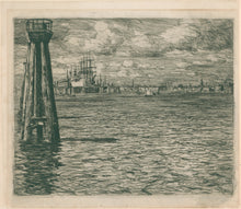 Load image into Gallery viewer, Fischer, Anton Otto [Harbor and skyline] Possibly New London, CT
