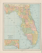 Load image into Gallery viewer, Gaskell, Charles  "Florida."  From Gaskell's "Atlas of the World"