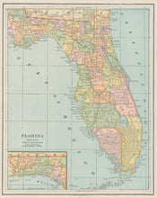 Load image into Gallery viewer, Gaskell, Charles  "Florida."  From Gaskell's "Atlas of the World"