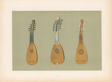Load image into Gallery viewer, Gibb, William "Pandurina & two Milanese Mandolines." Pl. 30  From "A. J. Hipkins’ Musical Instruments Historic, Rare, and Unique"