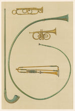 Load image into Gallery viewer, Gibb, William "Lituus, Buccina, Cornet, Trumpets." Pl. 39  From "A. J. Hipkins’ Musical Instruments Historic, Rare, and Unique"