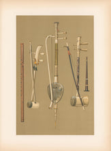 Load image into Gallery viewer, Gibb, William "Saw Duang & Bow, Saw Tai & Bow, Saw Oo & Bow, Klui, Pee." Pl. 44  From "A. J. Hipkins’ Musical Instruments Historic, Rare, and Unique"