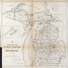 Load image into Gallery viewer, Unattributed  "Sketch of the Public Surveys in Michigan"