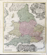 Load image into Gallery viewer, Homann, Johann Baptist "Magnæ Britanniæ Pars Meridionalis in qua Regnum Angliæ ..."