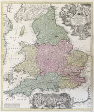 Load image into Gallery viewer, Homann, Johann Baptist "Magnæ Britanniæ Pars Meridionalis in qua Regnum Angliæ ..."