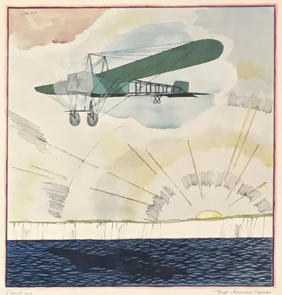 Lemon, Frank.  “Louis Blériot passes the White Cliffs of Dover in May, 1909.”