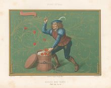 Load image into Gallery viewer, Ciappori, Cl'us  "France XVe Siecle. Rogier Bon Temps." From "Les Arts Somptuaires Histoire du Costume et de L’Ameublement et des arts et Industries qui s’y Rattachent"