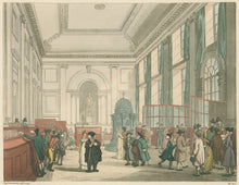Load image into Gallery viewer, Rowlandson, Thomas & Pugin, Augustus Charles “The Great Hall, Bank of England.” From "The Microcosm of London"