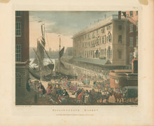 Load image into Gallery viewer, Rowlandson, Thomas & Pugin, Augustus Charles “Billingsgate Market.” From "The Microcosm of London"