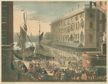 Load image into Gallery viewer, Rowlandson, Thomas & Pugin, Augustus Charles “Billingsgate Market.” From "The Microcosm of London"