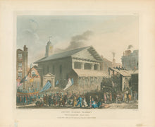 Load image into Gallery viewer, Rowlandson, Thomas & Pugin, Augustus Charles “Covent Garden Market, Westminster Election.” From "The Microcosm of London"