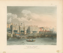 Load image into Gallery viewer, Rowlandson, Thomas & Pugin, Augustus Charles “Custom House, from the River Thames” From "The Microcosm of London"