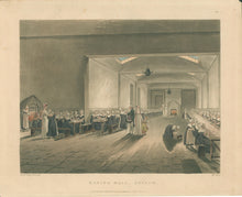 Load image into Gallery viewer, Rowlandson, Thomas & Pugin, Augustus Charles “Dining Hall, Asylum.”  From "The Microcosm of London"