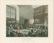 Load image into Gallery viewer, Rowlandson, Thomas & Pugin, Augustus Charles “Court of Exchequer, Westminster Hall.” From "The Microcosm of London"
