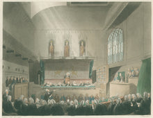 Load image into Gallery viewer, Rowlandson, Thomas & Pugin, Augustus Charles “Court of Kings Bench, Westminster Hall.” From "The Microcosm of London"