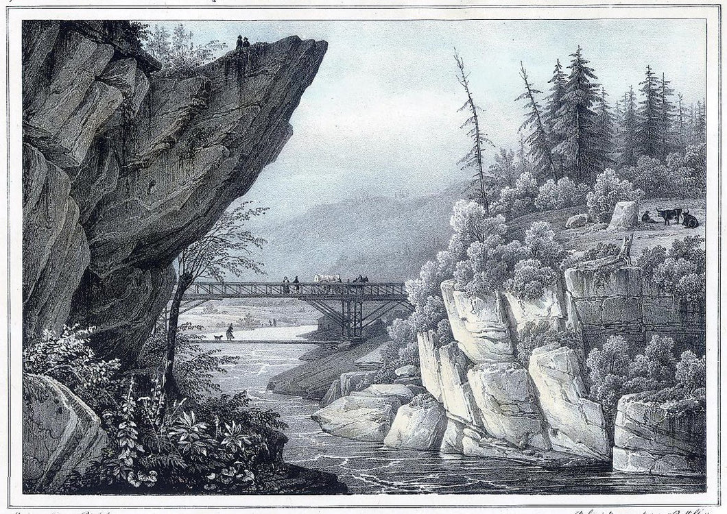 Milbert, Jacques Gerard “Bridge on the Hudson River near Luzerne.”  [Warren County, NY]