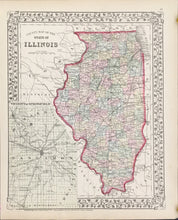 Load image into Gallery viewer, Mitchell, S.A. Jr. "County Map of the State of Illinois" 1872