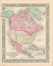 Load image into Gallery viewer, Williams, W. "Map of North America. Showing its Political Divisions, and Recent Discoveries in the Polar Regions"