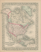 Load image into Gallery viewer, Williams, W. "Map of North America. Showing its Political Divisions and Recent Discoveries in the Polar Regions"