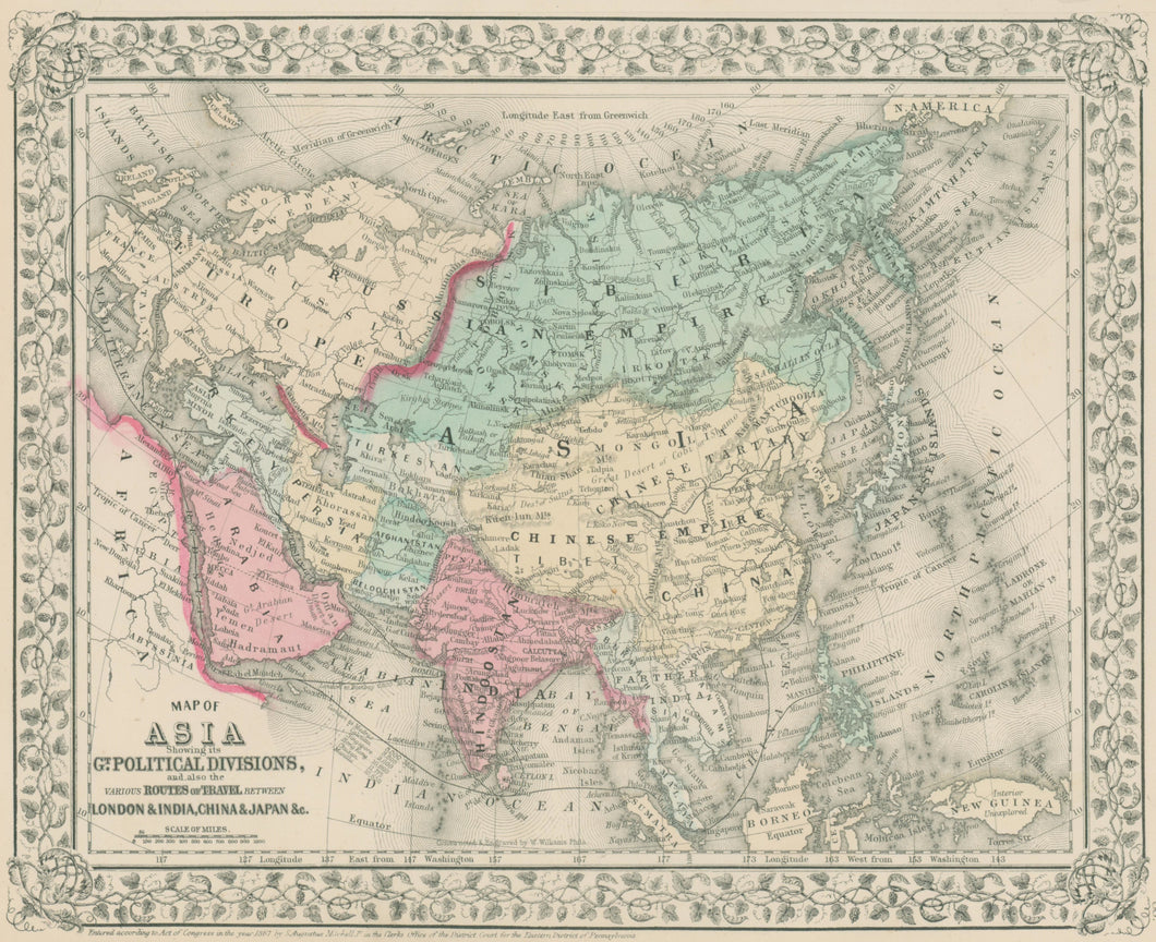 Mitchell, S. Augustus Jr. “Map of Asia, Showing Its Gt. Political Divisions...”