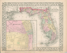 Load image into Gallery viewer, Mitchell, S. Augustus Jr.  "County Map of Florida"