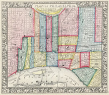 Load image into Gallery viewer, Mitchell, S. Augustus Jr. “Plan of Philadelphia.” From "Mitchell’s New General Atlas”