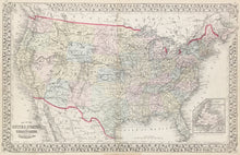 Load image into Gallery viewer, Mitchell Jr., S.A. "Map of The United States, and Territories. Together With Canada &c." 1874