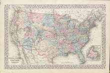 Load image into Gallery viewer, Mitchell Jr., S.A. "Map of The United States, and Territories. Together With Canada &c." 1880