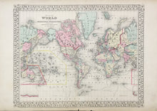 Load image into Gallery viewer, Mitchell, S.A. Jr. "Map of the World on the Mercator Projection, Exhibiting the American Continent at its Centre."