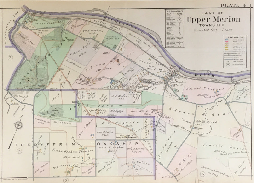 Mueller, A.H.  “Part of Upper Merion Township.” Plate 4