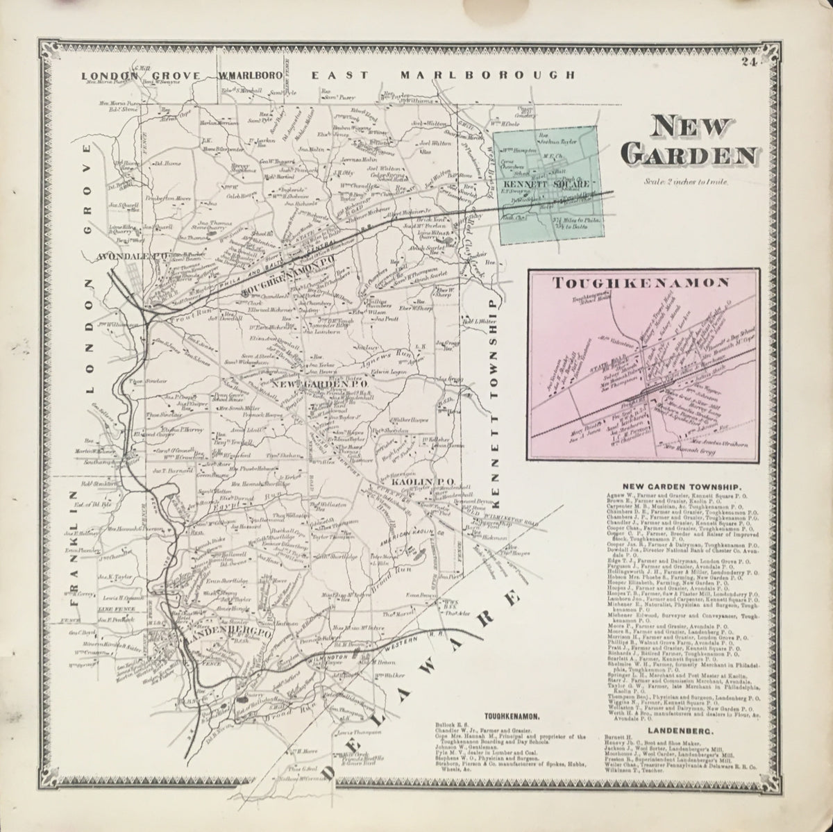 Witmer, A.R. “New Garden, Square, Toughkenamon.” From "Atlas o