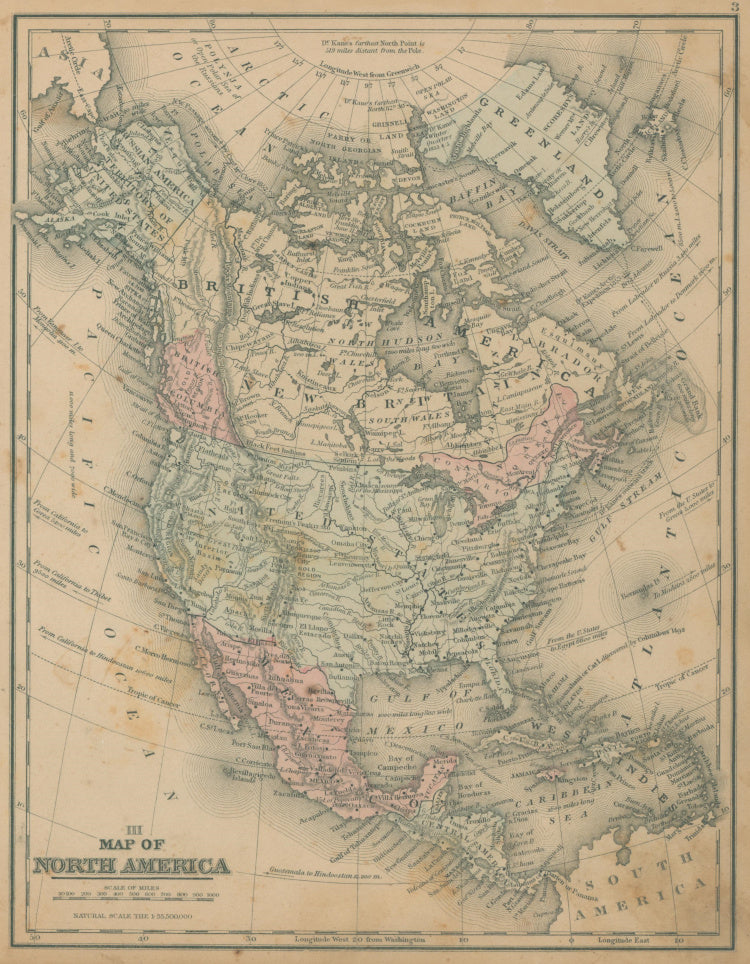 Unattributed  “Map of North America” ca. 1860