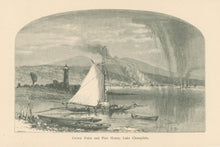 Load image into Gallery viewer, “Crown Point and Port Henry, Lake Champlain.”  From "Picturesque America"