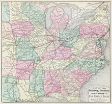 Load image into Gallery viewer, Unattributed “Pittsburgh, Cincinnati, and St. Louis Railroad (Pan Handle Route) with Principal Connecting Lines"