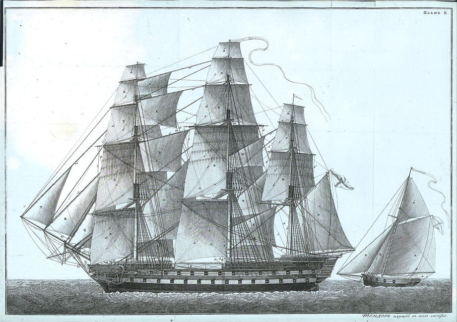 Unattributed  Plate E.  [Russian Ship of the Line]
