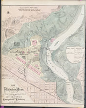 Load image into Gallery viewer, Scott, J.D.  “Map of Fairmount Park Showing the Situation of the Grounds and Buildings of the International Exhibition in 1876&quot;
