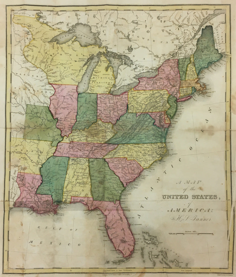 Tanner, Henry S.  “A Map of the United States, of America; by H.S. Tanner.”   From William Darby’s 
